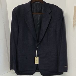 Canali Paramontura 100% Pure Wool Houndstooth Blue 56/44R